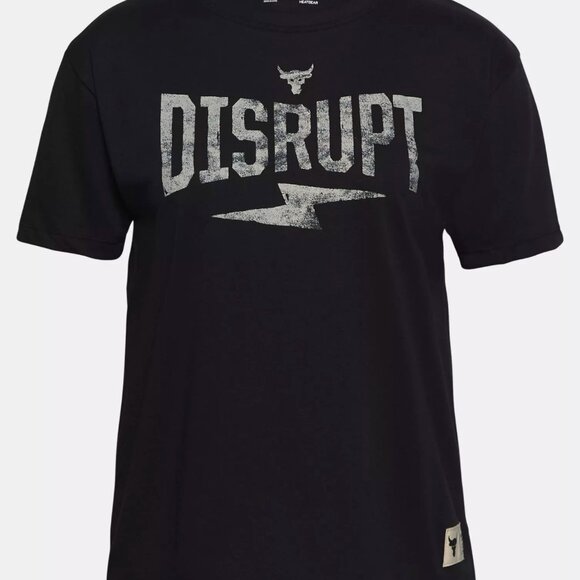 Under Armour Women's Project Rock Disrupt Short Sleeve 1356986-001 Black NWT - Picture 4 of 6